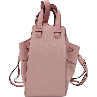 LOEWE Hammock Mini Drawstring Shoulder Bag Pink Calf Leather