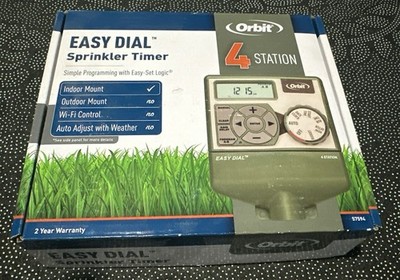 Orbit 4-Station Easy Dial Indoor Sprinkler Timer Easy Set Logic 57594 BRAND NEW