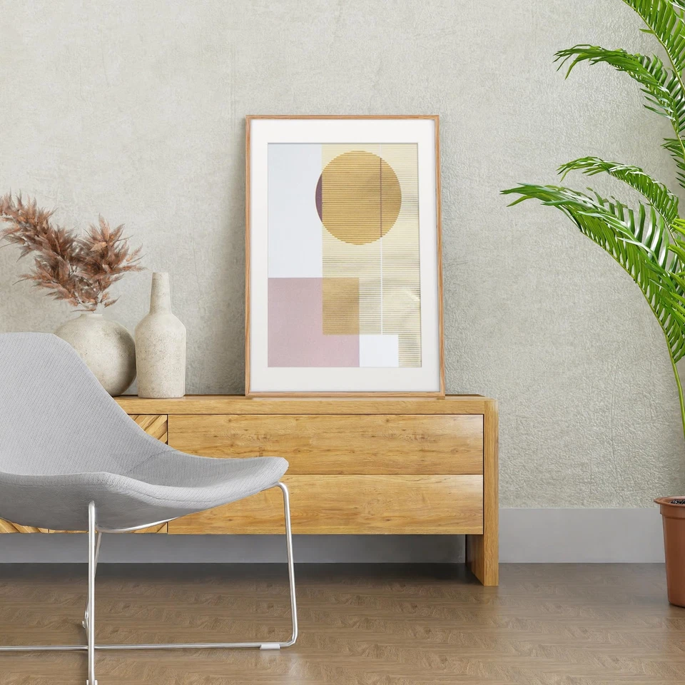 Moldura para quadro 24x36, moldura para pôster 24x36 - Madeira de carvalho maciço e vidro temperado real... - Imagem 2 de 4