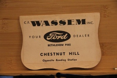 Pennsylvania Bethlehem Pike Chestnut Hill c f WASSEM Ford Dealer needle kit used