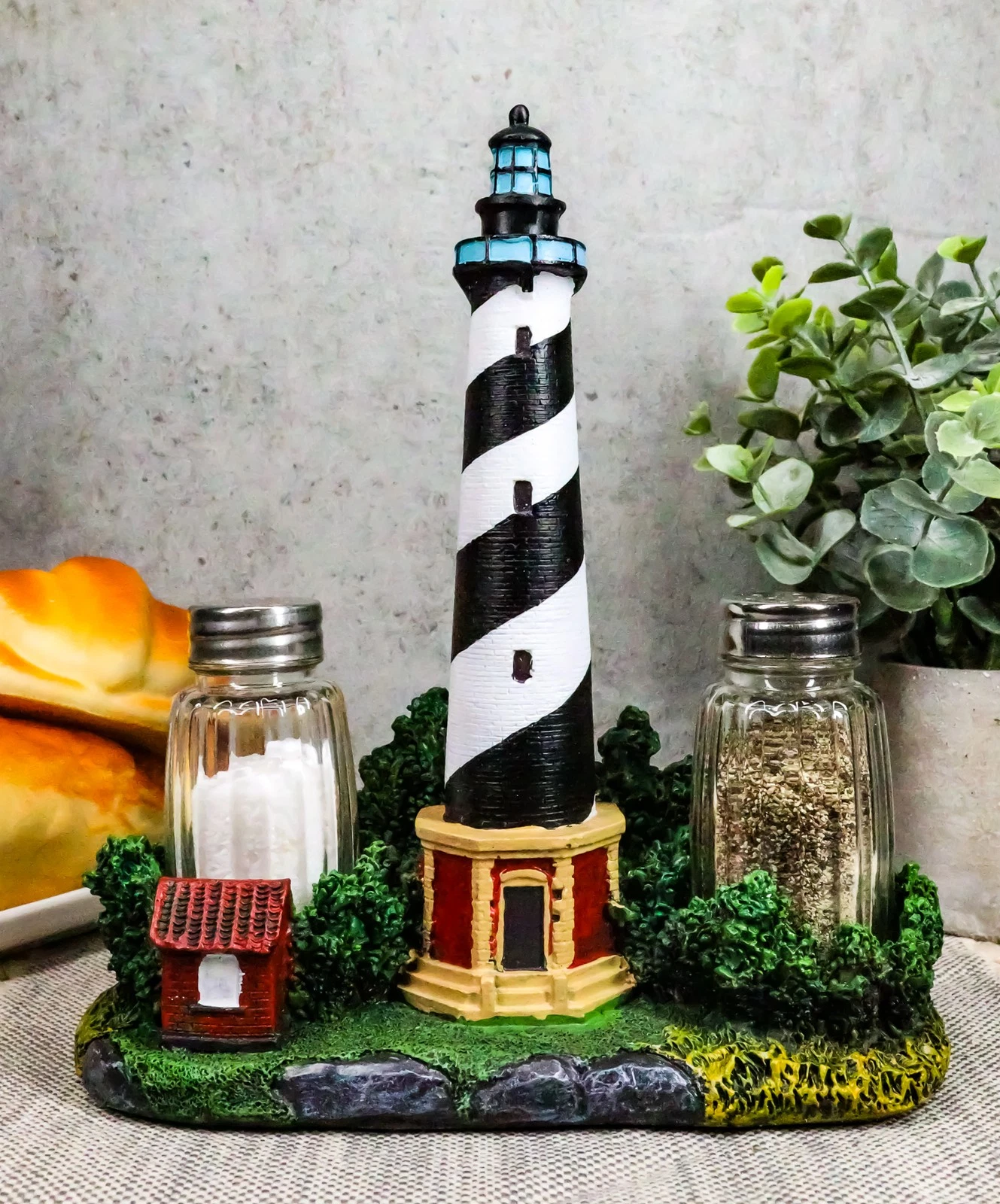 Nautical Beacon Lighthouse of Cape Hatteras Figural Salt and Pepper Shakers Set