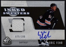 2006-07 SP Game Used Inked Sweaters Fehr IS-EF Capitals Auto 075/100 Jersey 0294