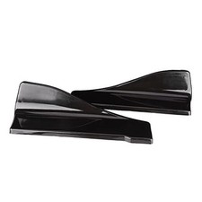 2pcs Universal Rear Bumper Diffuser Lip Side Skirts Glossy Black ABS