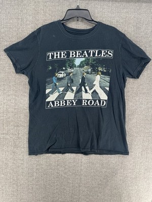 The Beatles Shirt Adult Medium Black Abbey Road Album Graphic L Band Tee Men's*