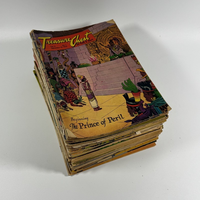 LOT OF 40 VINTAGE TREASURE CHEST COMIC BOOKS 1953-1967
