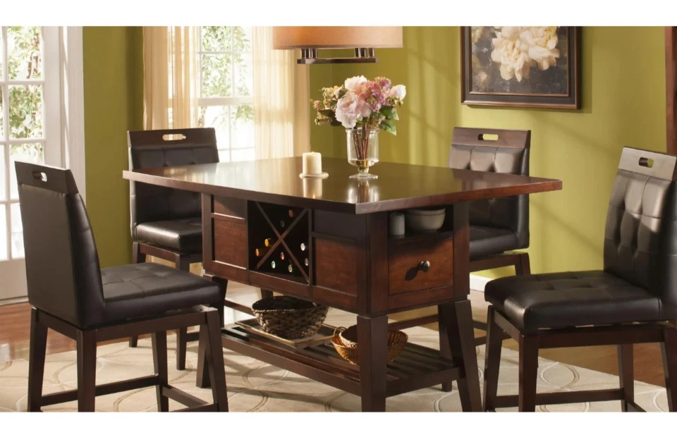 Juego de mesa y sillas de techo alto para 4 comedor bar pub cocina Foto 2 de 4