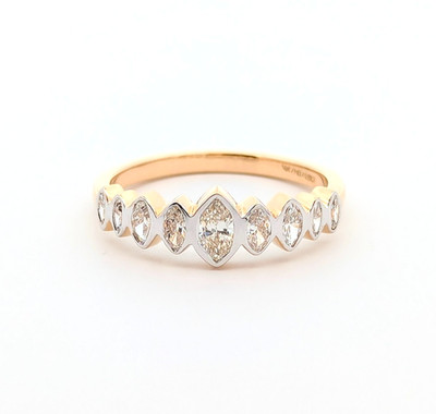 14 Karat Gelbgold Luxus Ring mit natürlichem Diamanten im Birnenschliff | Diamantring