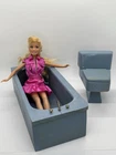 Vintage Handmade Wood Bathroom Furniture Barbie (NI) 12” Doll Bathtub Toilet