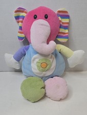 Elephant 2010 Multi Color Colorful 14" Super Soft Stuffed Rattle Baby Toy
