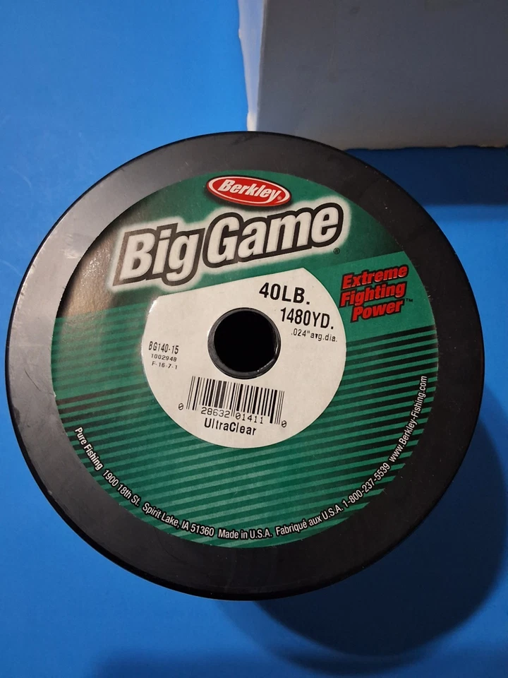 BERKLEY Trilene BIG GAME FISHING LINE 1lb. SPOOL ULTRA CLEAR BG140-15 IN BOX - Image 3 of 4