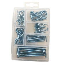 Screw Hooks and Screw Eyes Set Assorted Size Heavy Duty Metal Fasteners