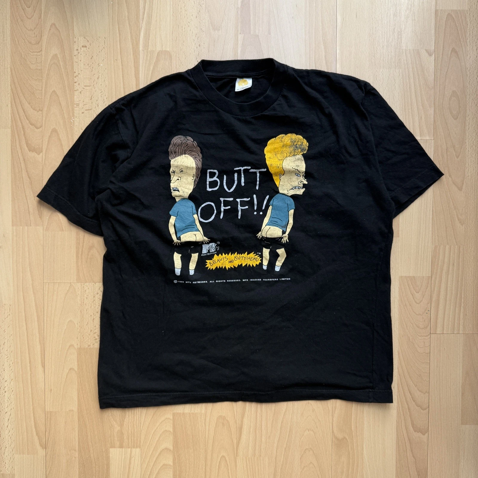 Vintage 90s Beavis And Butthead Butt Off MTV Cartoon Movie T-Shirt