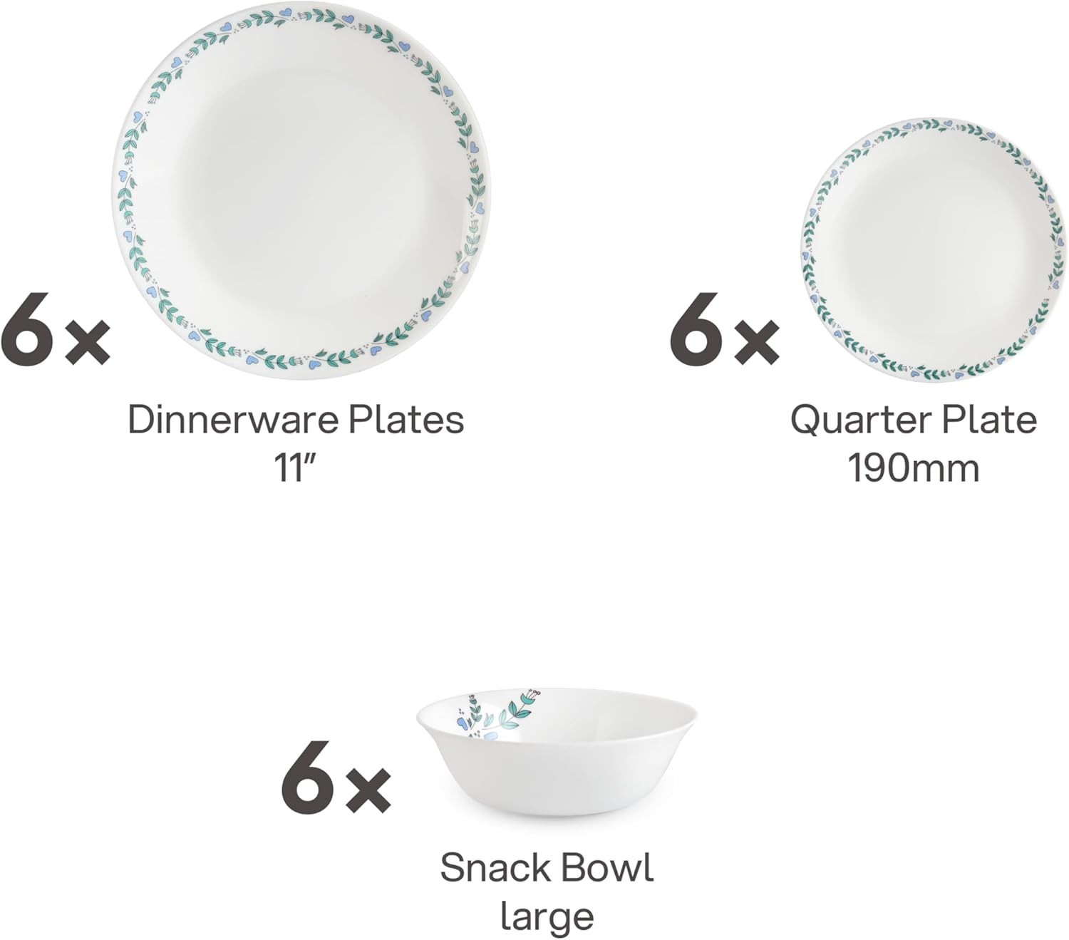 18 Pieces Service For 6 Chip & Scratch-morning Glory