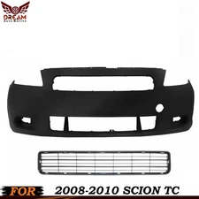 Front Bumper Cover Fascia & Lower Bumper Grille For 2008-2010 Scion tC