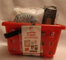 NEW, 9 PIECE SHOPPING PLAYSET, BASKET  FOOD ITEMS
