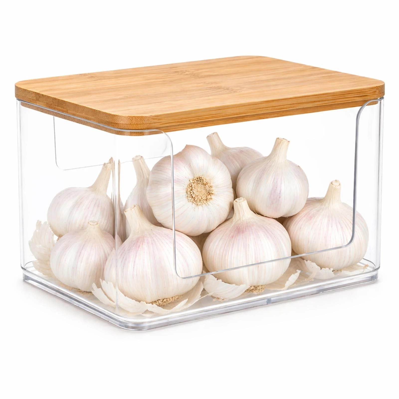 Garlic Keeper for Counter, Garlic Holder Countertop with Lid, Garlics Storage...