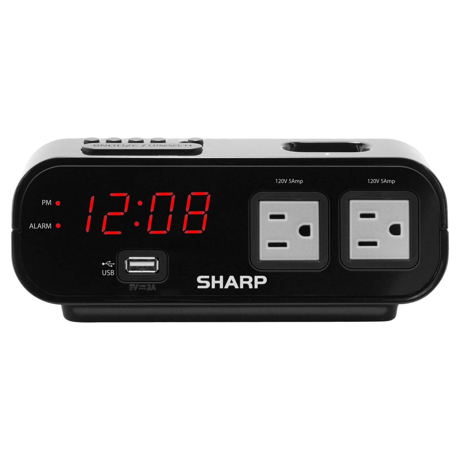 With 2x Power Outlets Surge Protect And Black