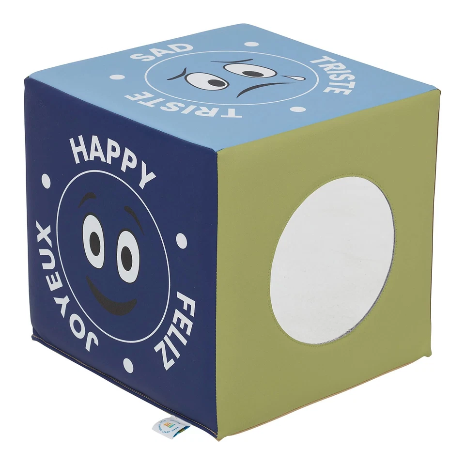Cubo de emoción ECR4Kids SoftZone con espejo, juguete sensorial, tono tierra Foto 2 de 4