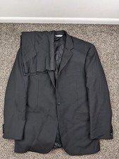 Vintage Yves Saint Laurent Tuxedo 2 PC Suit Wool 42R Black 36x30.5 Italy Made