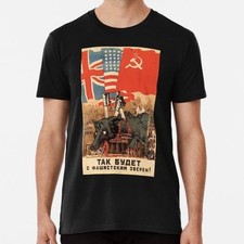 Ussr Anti Fascist Propaganda S to 5XL Made in the USA T-Shirt