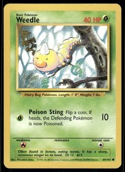 Weedle 69/102 Base Set Common Pokémon TCG