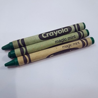 Vintage Crayola Crayon set 3 magic mint green crayons Made USA Binney & Smith
