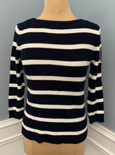 Vintage Ralph Lauren Sweater Womens M Nautical Stripe Americana Preppy Pullover