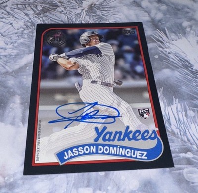 2024 Topps Series 1 Jasson Dominguez Black Border Rookie On Card Auto #ed /199