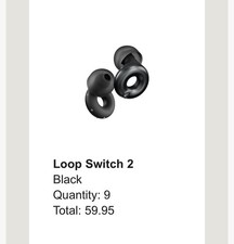 Loop Earplugs Switch 2 Black New In Box