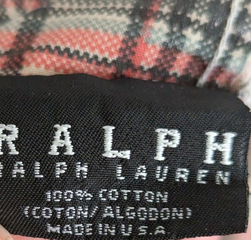 Vintage Ralph Lauren JACK PLAID King Fitted Sheet + Pair Standard Pillowcase USA - Picture 3 of 11