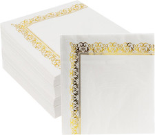 100 Pieces Disposable Guest Towels, Soft and Absorbent Linen Feel Paper Napkins,