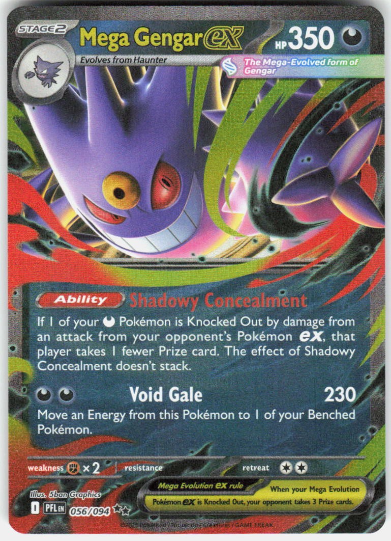 Mega Gengar ex 056/094 Double Rare Phantasmal Flames Pokemon Holo Near Mint