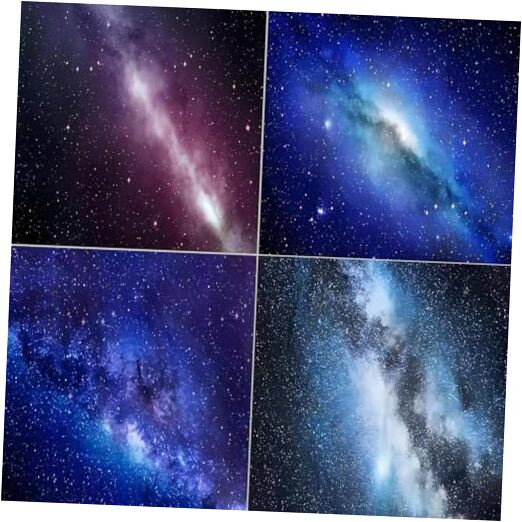 4 Pcs Fluorescent Light Covers for Ceiling Lights Classroom, Stylish Starry Sky