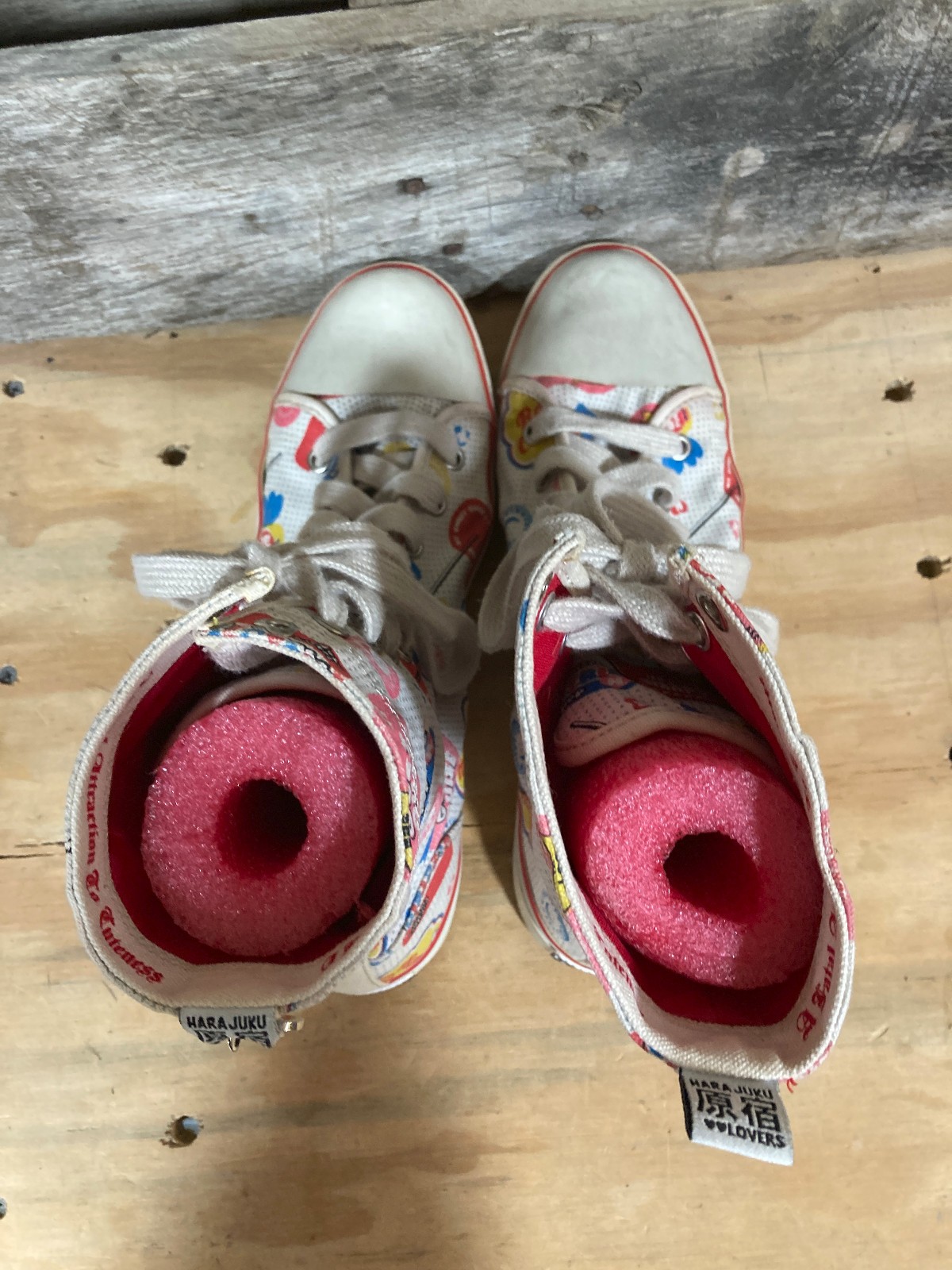 Harajuku Lovers High Top Shoes - Womens 9.5 - Gwen Stefani - Hearts Candy