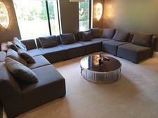 Grey Fabric Modular Corner Sofa with Cushions 440cm L x 250cm W x 90cm H