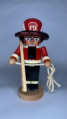 Steinbach Chubby Fireman Nutcracker Handmade Hand Painted Christmas Collectible