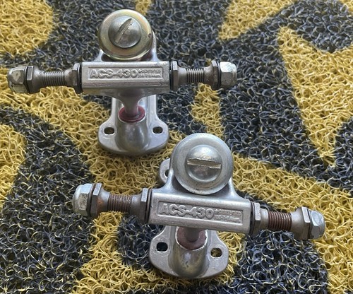 Vintage 70s ACS 430 skateboard trucks NOS Set Full Thread Axle New Unused