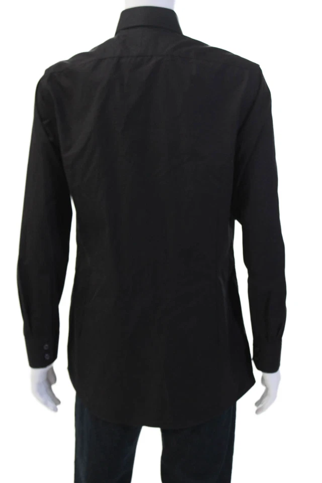 Camisa de vestir Charles Tyrwhitt para hombre de algodón extra ajustada negra lisa talla 16,5 Foto 3 de 4