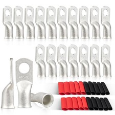 RED WOLF 20PCS 4 AWG5/16 Marine Grade Wire Lugs, Tinned Copper Ring Terminal ...