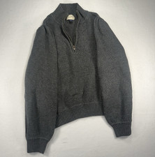 Universal Thread Goods Co. Woman's Gray 1/4 Zip Mock Neck Knit Pullover Sweater