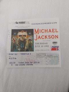 Michael Jackson Wembley Stadium Ticket Dangerous World Tour July 30 1992 Ex Cond