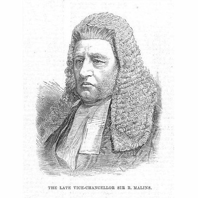 SIR RICHARD MALLINS englischer Rechtsanwalt, Richter & Politiker - antiker Druck 1882