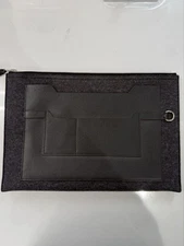 Hermes Toodoo 37 Clutch Bag Gray/Black Pouch Used