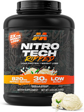 Whey Protein Powder (Vanilla Cream, 4LB) - Nitro-Tech Ripped Whey Protein Isolat 18.84 per gallon