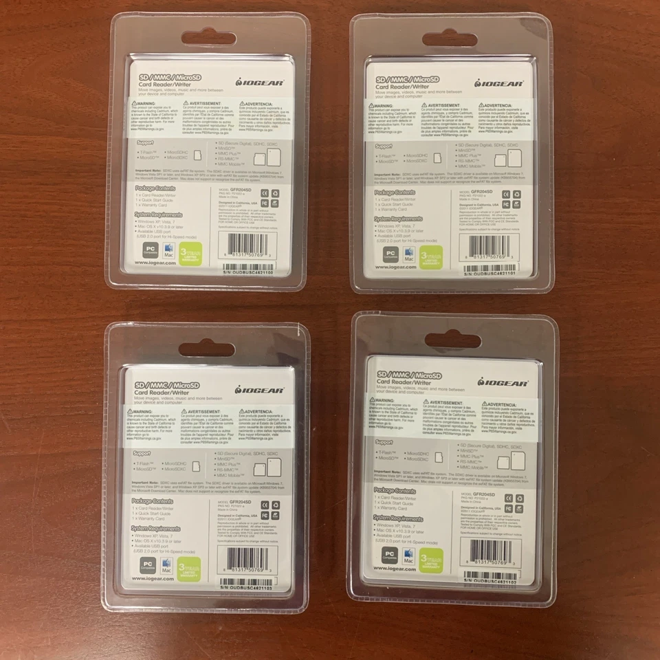 New IOGEAR SD MicroSD, SD, MMC Card Reader/ Writer GFR2O4SD USB 2.0 - Image 2 of 4