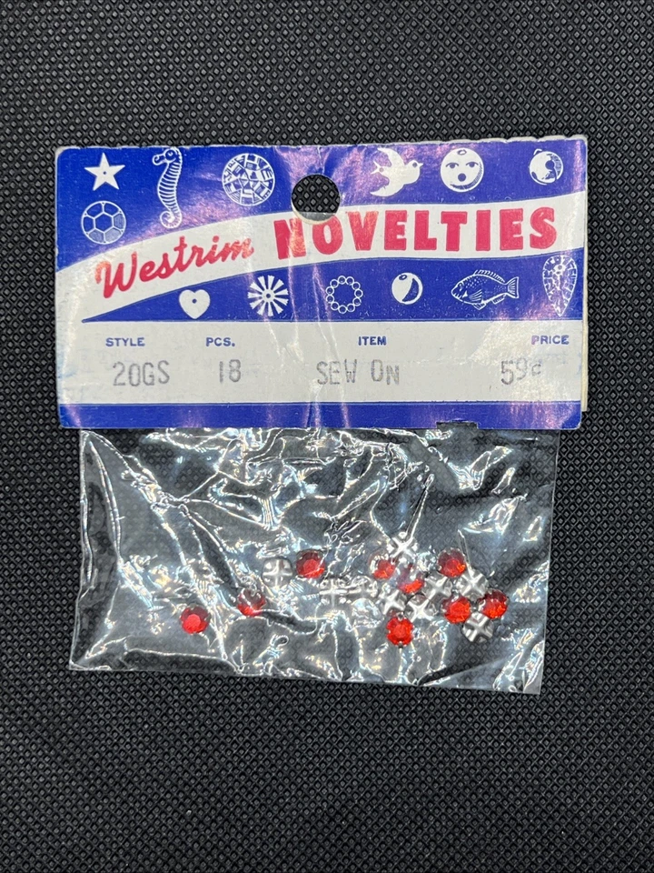 Westrim Novelties Vintage Strass Multicolorido NOS 7 Pacotes 18 Peças Cada - Imagem 2 de 4
