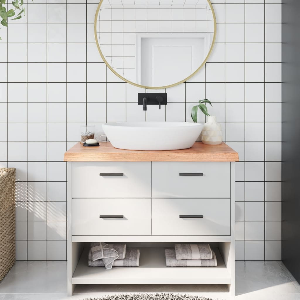 Top Bagno Marrone in Legno Massiccio 100x60 - Eccellenza Italiana