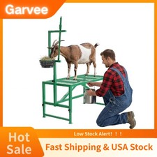   600 LBS Heavy  Duty Goat Stand With Feed Bin,47 Inch Adjustable Milking Stand W