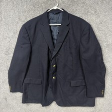 Stafford Blazer Mens Size 52R Blue Gold Button Single Breasted Old Money Formal