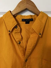 Port Authority Yellow Button Up Long Sleeve Shirt Mens Size 3XL Mustard